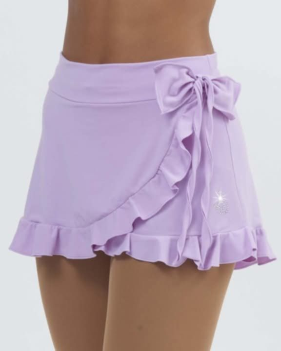 MOQ 5 preorder GLK0219 Solid Light Purple Ruffle Bow Girls Yoga Skirts 202511