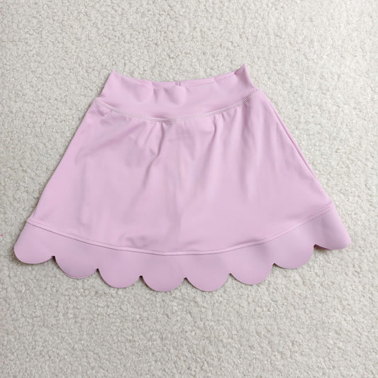 GLK0268 Solid Pink Ruffle Shorts Skirts for Girls 202606 RTS
