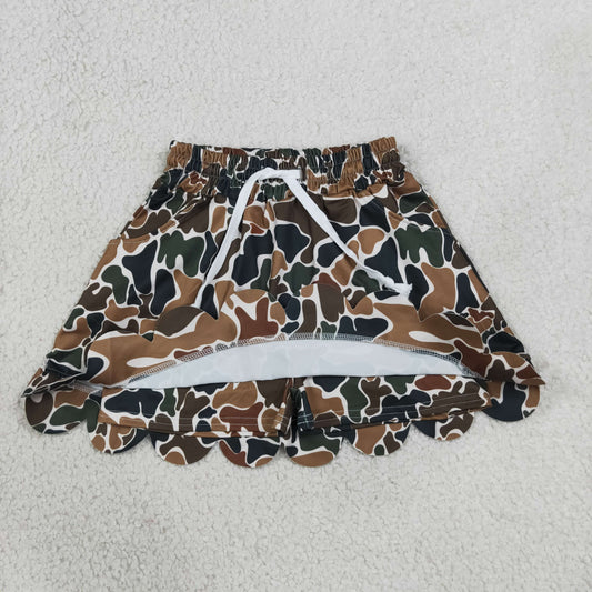 GLK0300 Green Brown Camouflage Scalloped Skirts Girls Skirts 202607 RTS