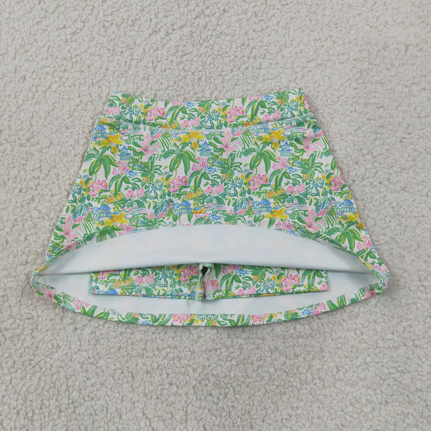 GLK0311 Trees Print Green Skirts Girls Yoga Skirts 202607 RTS