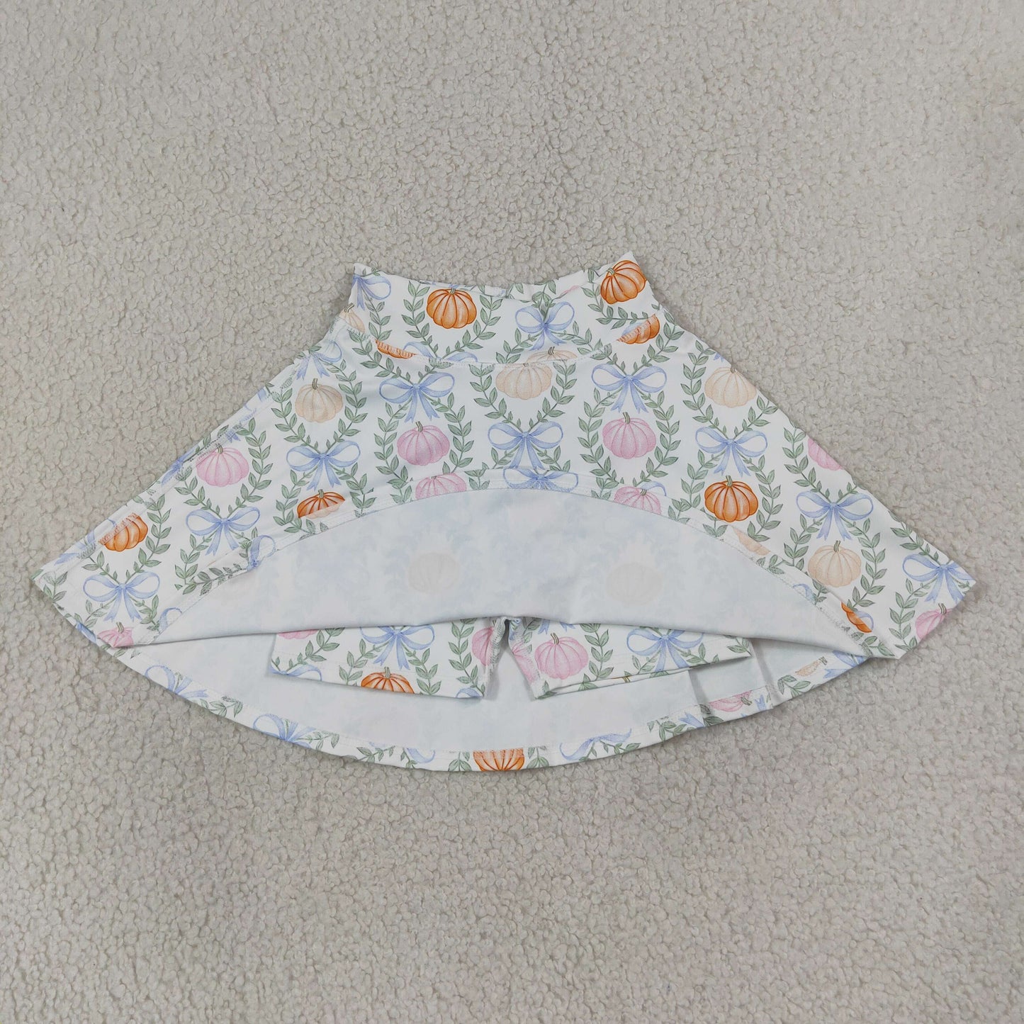 GLK0317 Pumpkin Bows Leaf Print Skirts Girls Yoga Skirts 202607 RTS
