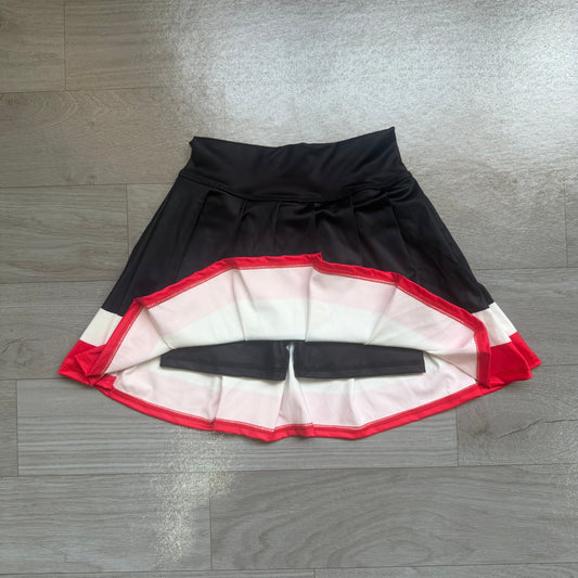 NO MOQ preorder GLK0320 GO TEAM Black White Red Pleated Skirts Girls Yoga Skirts 202607