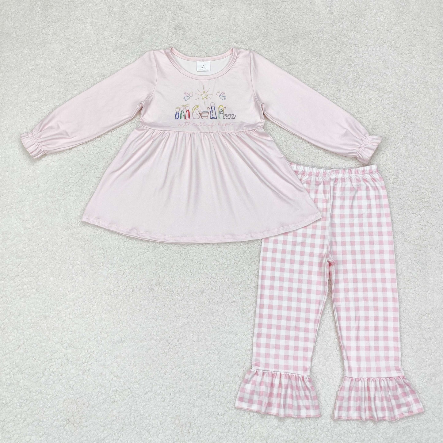 GLP1225 Jesus pink long-sleeved plaid pantsuit western clothes