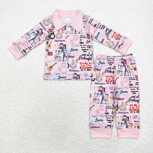 GLP1337 taylor swift 1989 pink long sleeve and long pants pajama set