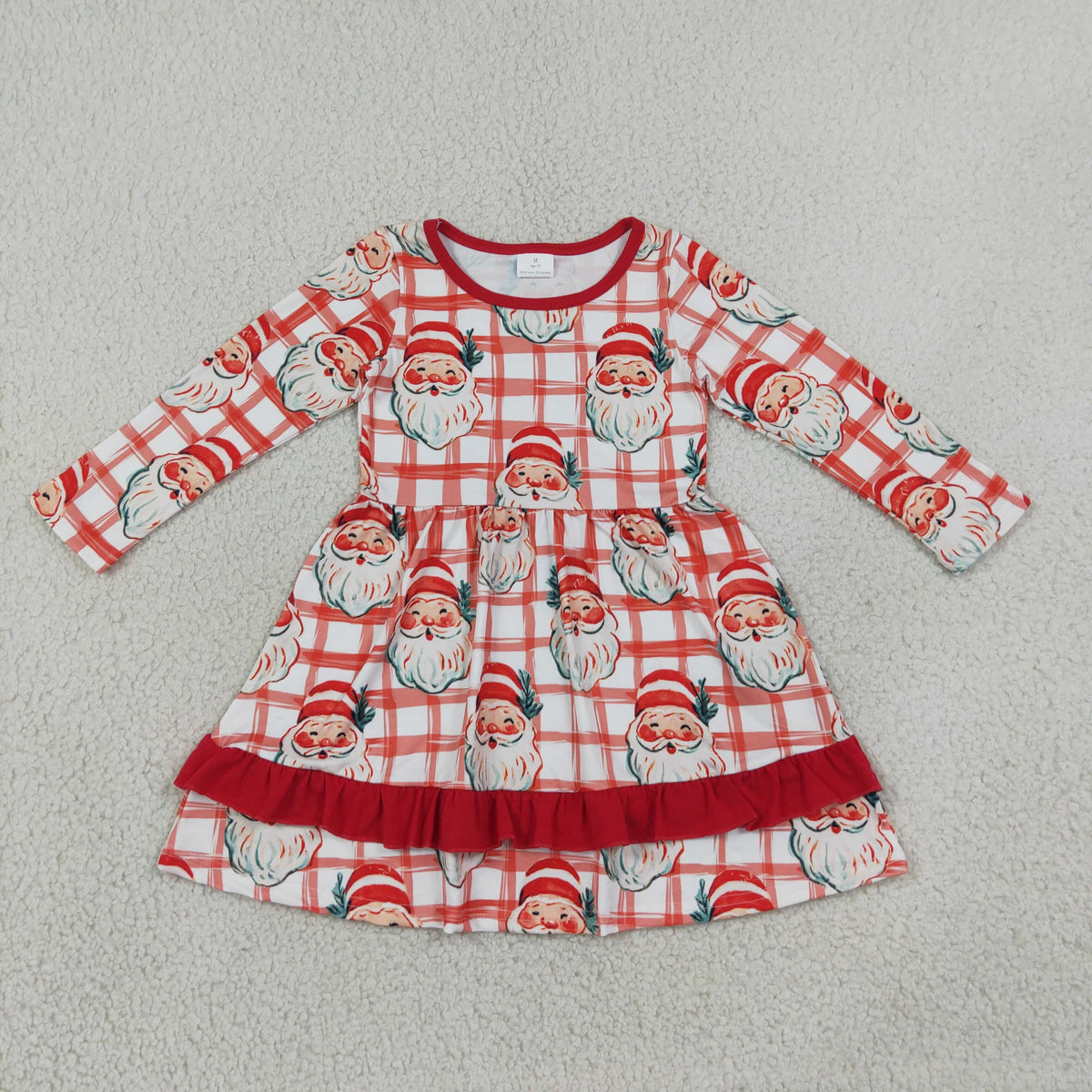 GLD1710 Christmas Santa Plaid Girl's Dress 202609 RTS