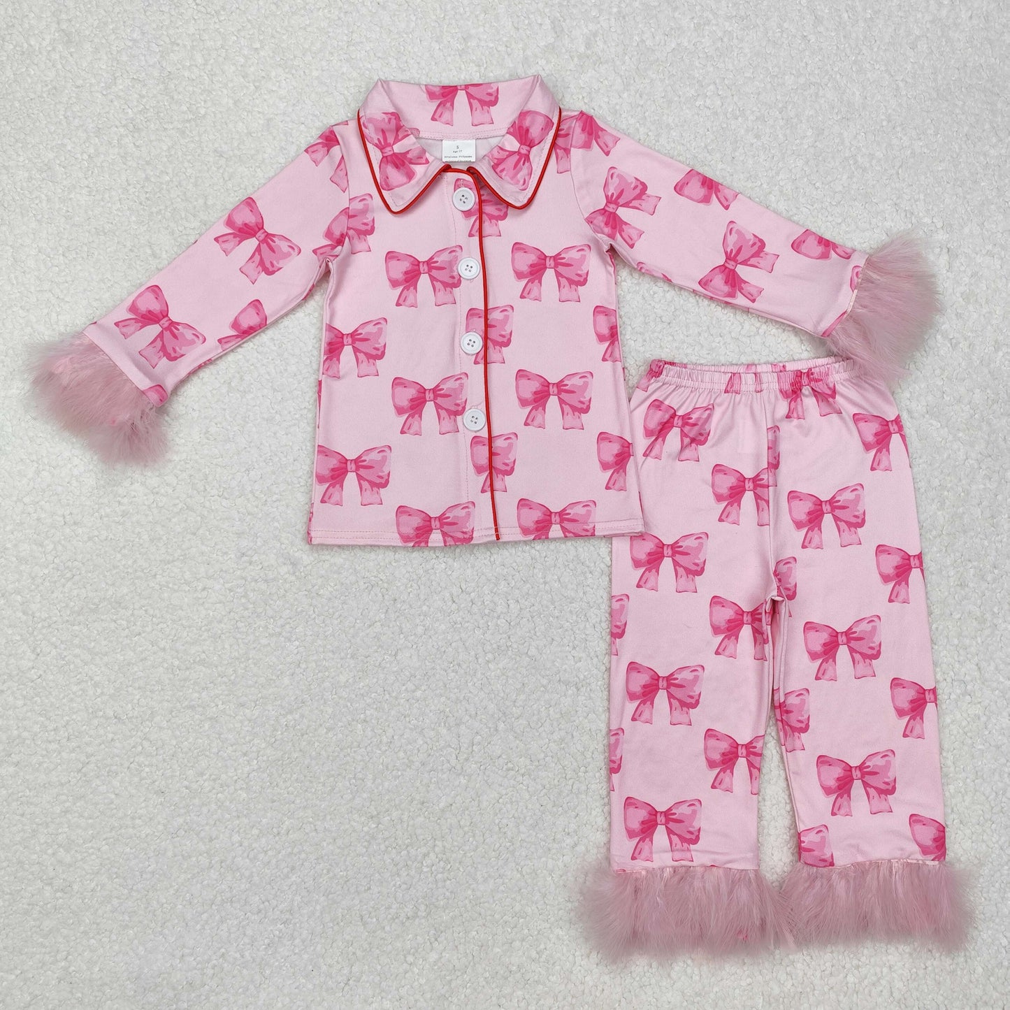 GLP2289 Pink Plush long sleeve top pants outfit Valentines baby girl Boutique Outfit RTS 202412