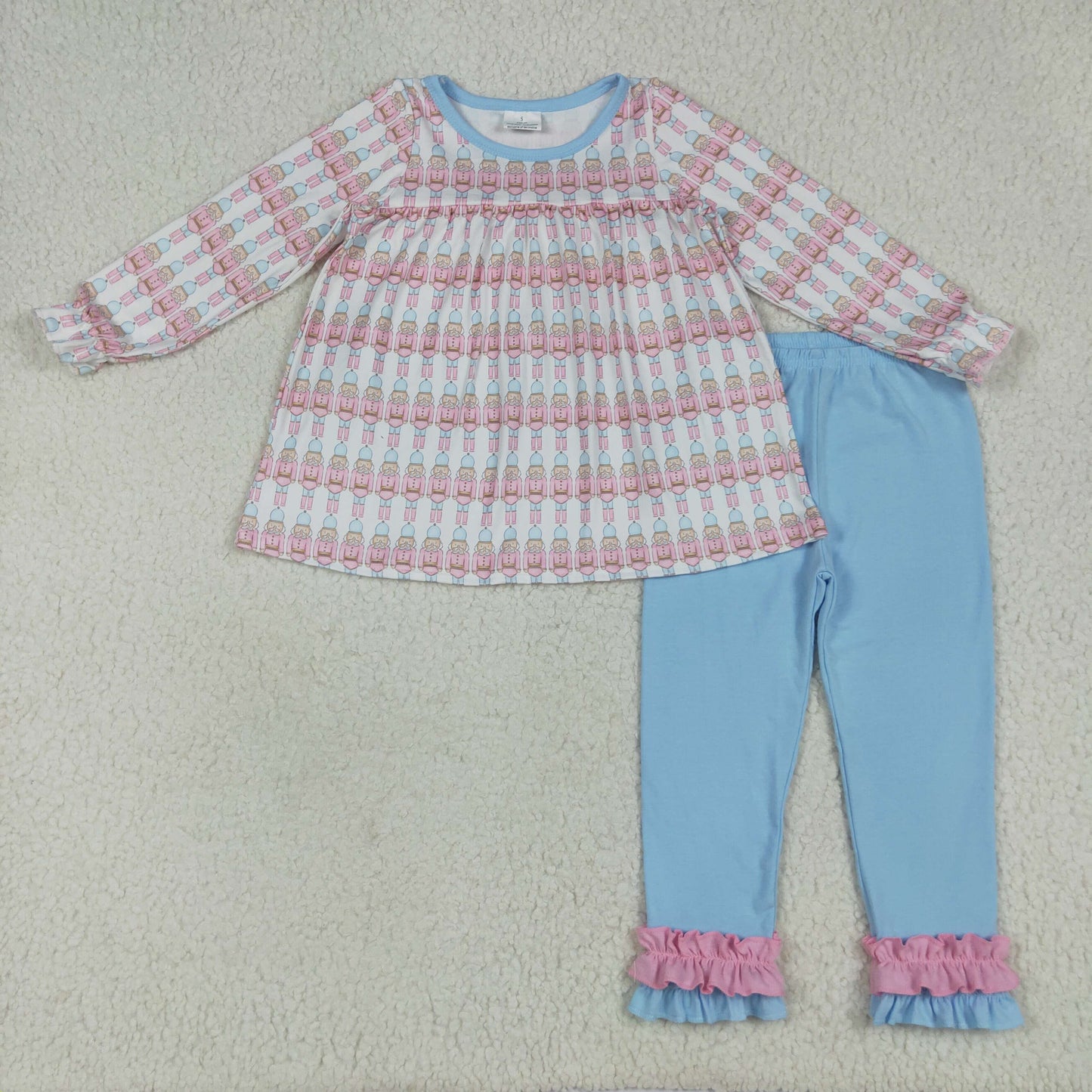 GLP2456 Cartoon Nutcracker Blue Pink Long Sleeve Pants Suit Girls Boutique Outfit 202507 RTS