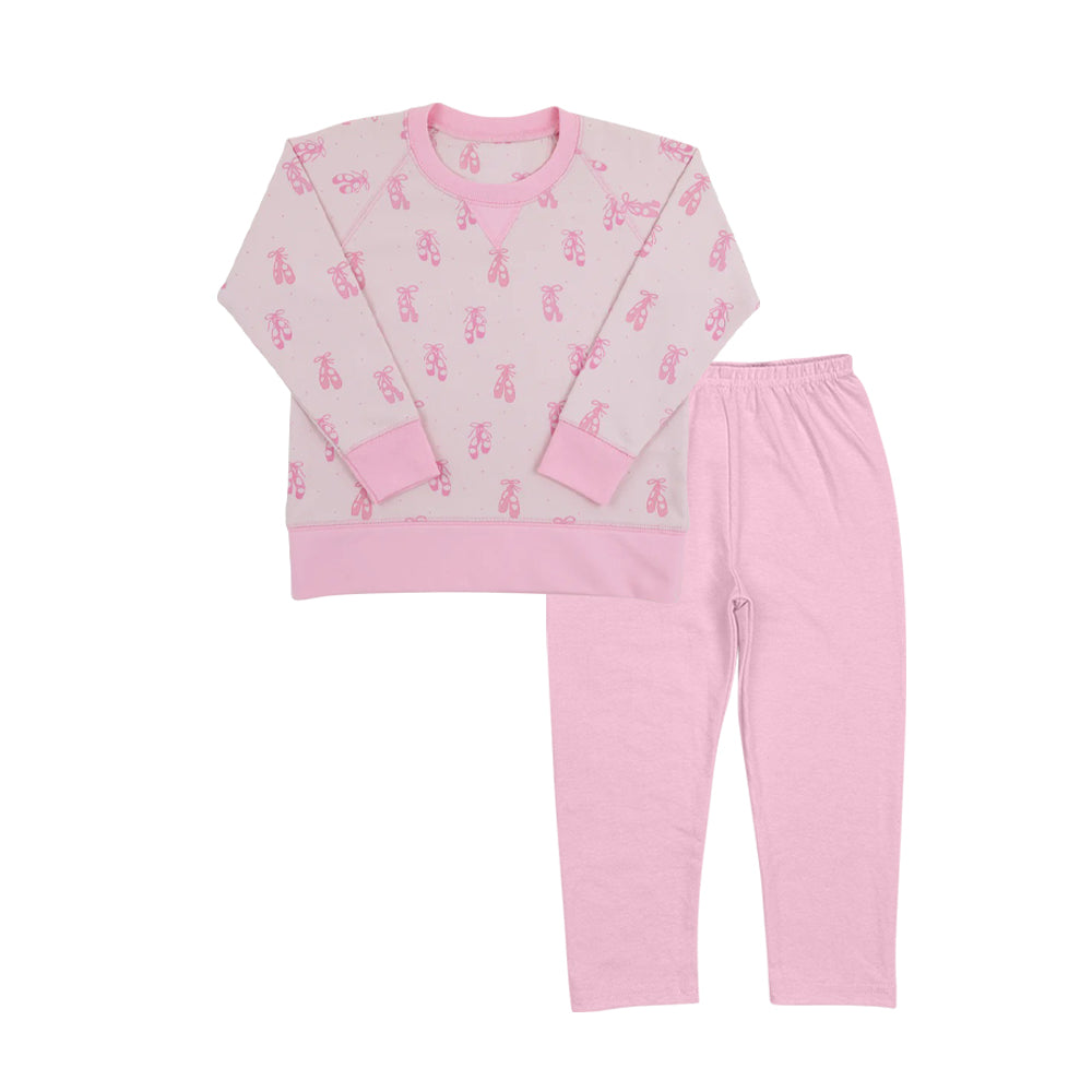 Preorder GLP2515 Ballet Shoes Pink Long Sleeve Pants Sets Girls Boutique Outfit 202506