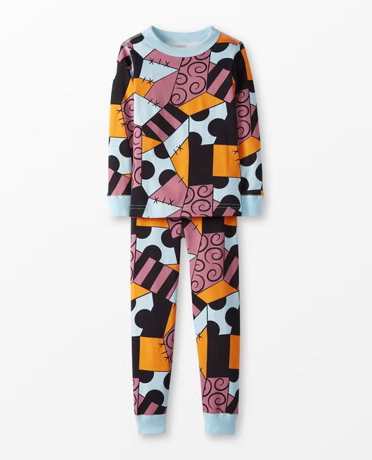 Preorder GLP2673 Halloween Patchwork Pattern Long Sleeve Pants Girls Pajamas Set 202508