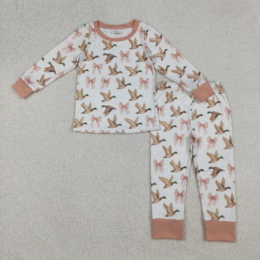 GLP2687 Duck Hunting Bows Long Sleeve Pants Girls Pajamas Set 202509 RTS