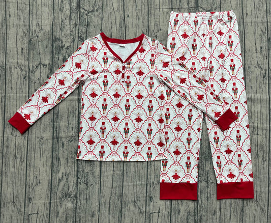 GLP2816 Adult Female Christmas Nutcracker Red Long Sleeve Pants Pajamas Sets 202510 RTS