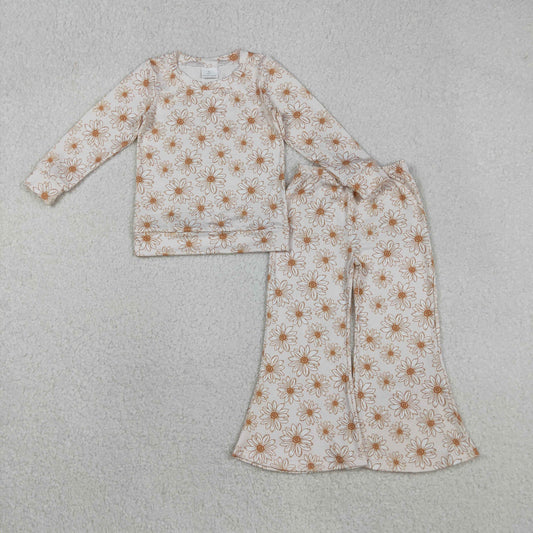 GLP2877 Flower Long Sleeve Bell Bottom Pants Girls Set 202511 RTS