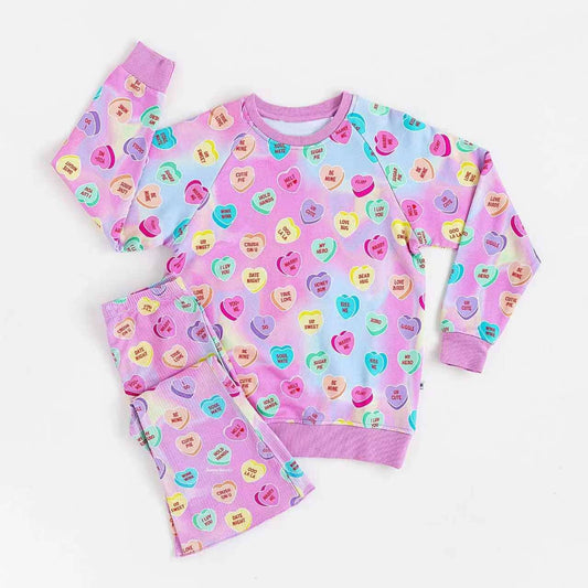 MOQ 8 Preorder GLP2937 Valentine‘s Day Love Long Sleeve Pants Girls Set 202509