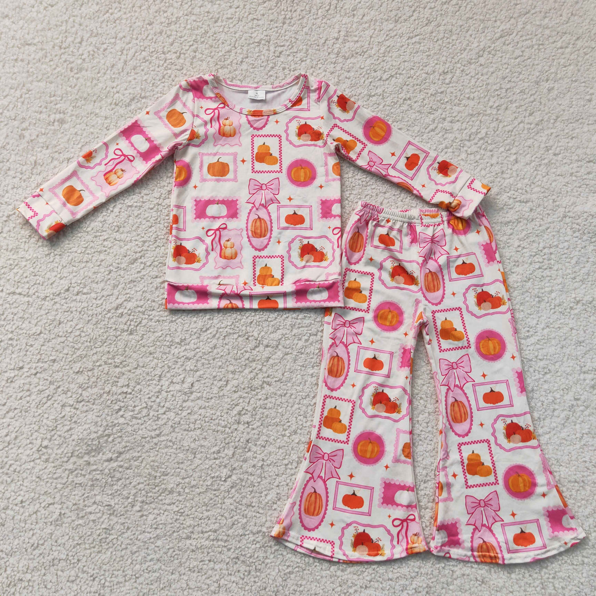 Halloween Girls' Outfits Long Sleeve Top & Flare Pants Kids Matching Clothes