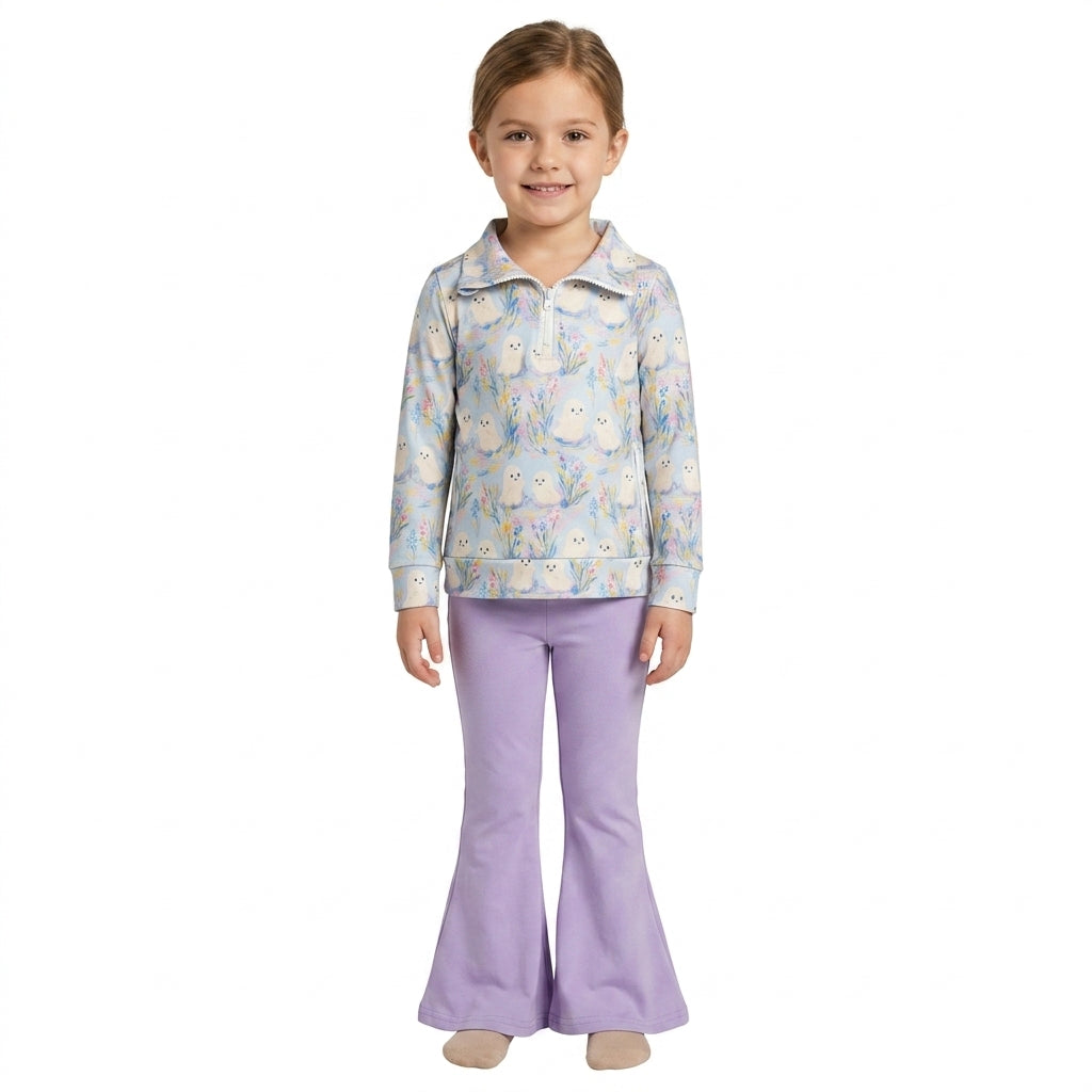 GLP3506 Halloween Ghost Purple Zipper Girls Set 202609 RTS