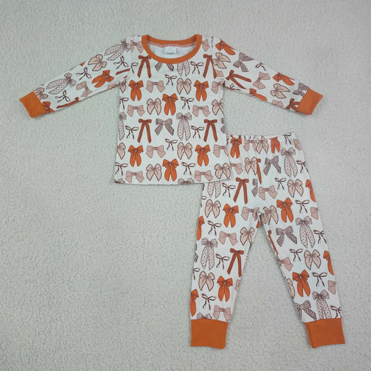 GLP3531 Fall Coquette Bows Girls Pajamas Set 202609 RTS