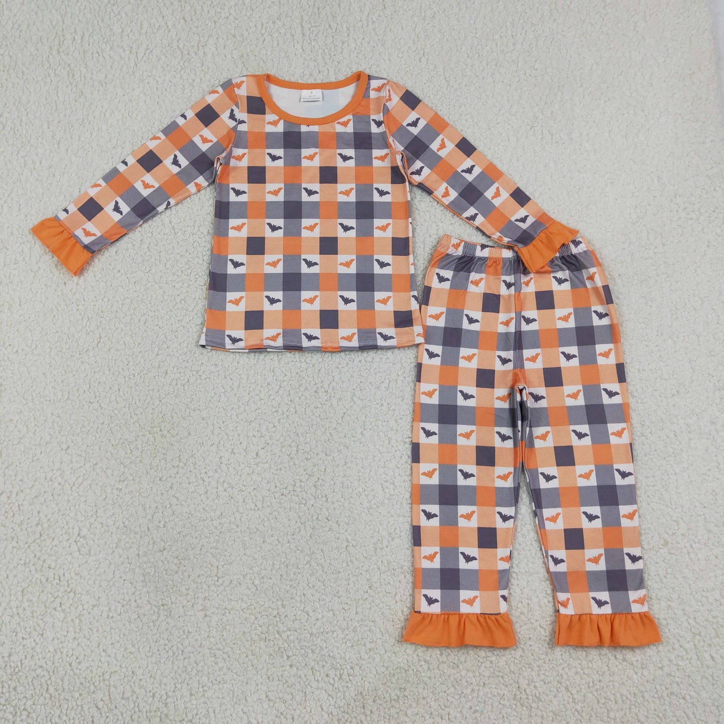 GLP3533 Halloween Bat Plaid Girls Pajamas Outfits 202609 RTS