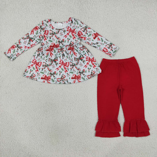 GLP3541 Christmas Coquette Bows Red Girls Set
