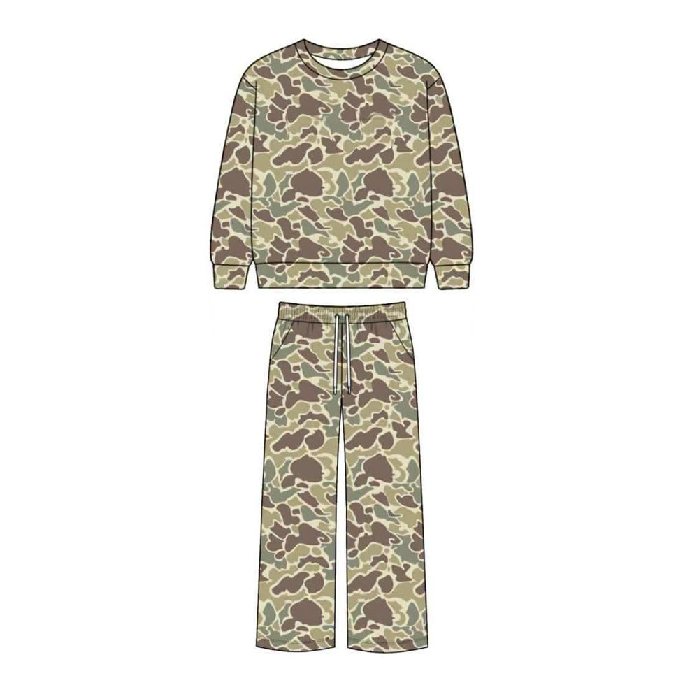 GLP3777 pre-order toddler kid clothes camo print long sleeve sweatshirt pants set-2026.8.27