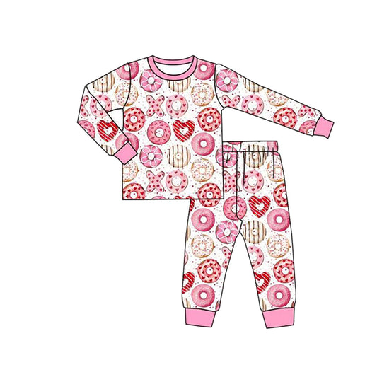 Preorder MOQ 5 pcs Each Style Valentine's Day Love Donut Pajamas Kids Matching Clothes