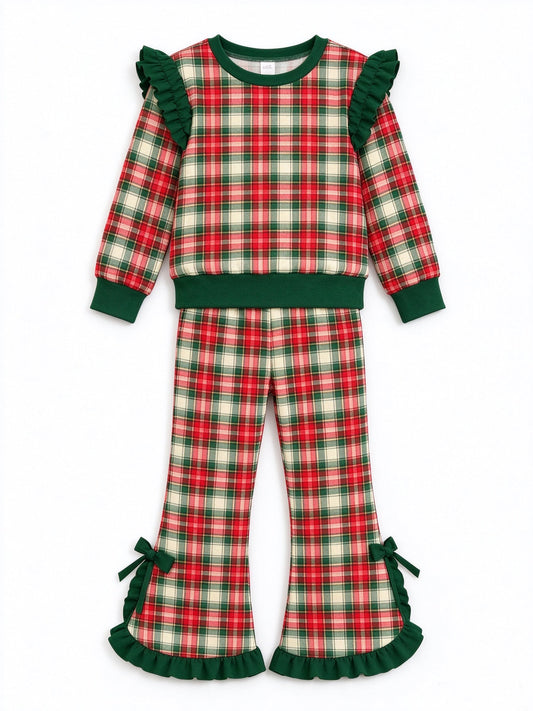 Preorder MOQ 5 pcs Each Style Christmas Santa Ruffles Kids Matching Clothes