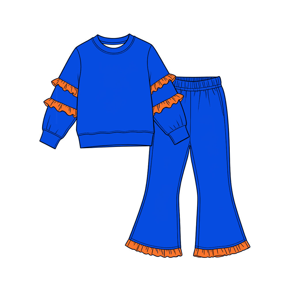 Preorder MOQ 5 pcs Each Style Solid Color Ruffles Kids Matching Clothes