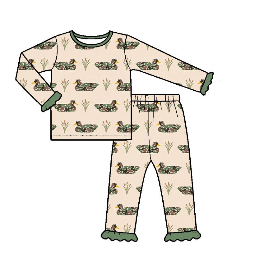 Preorder MOQ 5 pcs Each Style Mallard Ducks Camo Bows Kids Matching Clothes