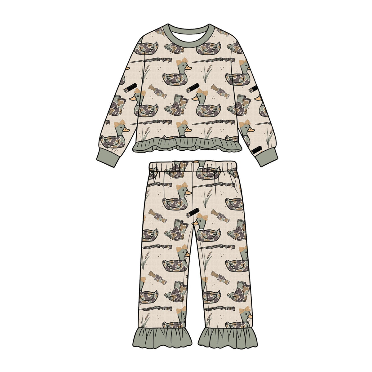 Preorder MOQ 5 pcs Each Style Duck Hunting Cmao Kids Matching Clothes