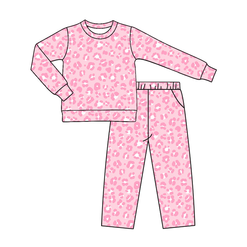 Preorder MOQ 5 pcs Each Style Colorful Leopard Kids Matching Clothes