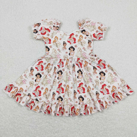 GSD0877 Disney Princess Floral Short Sleeve Dresses for Girls Set  RTS 202508