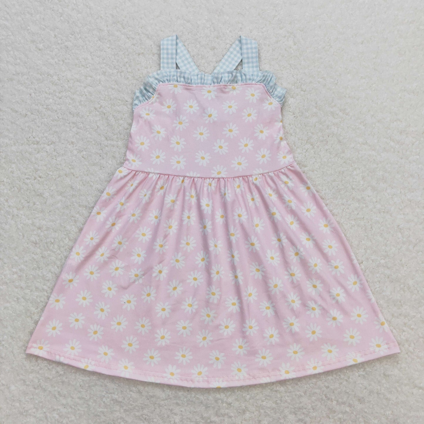 GSD0910 Flower Plaid Sleeveless Girls Dresses RTS 202508