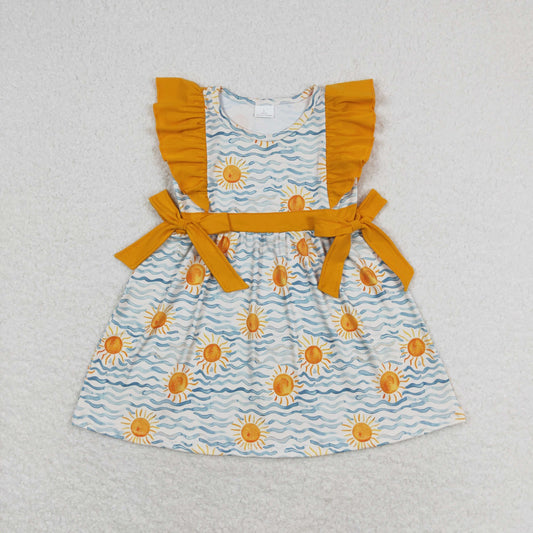 GSD1207 Sun Wave Orange Lace Flying Sleeve Dresses for Girls RTS 202509