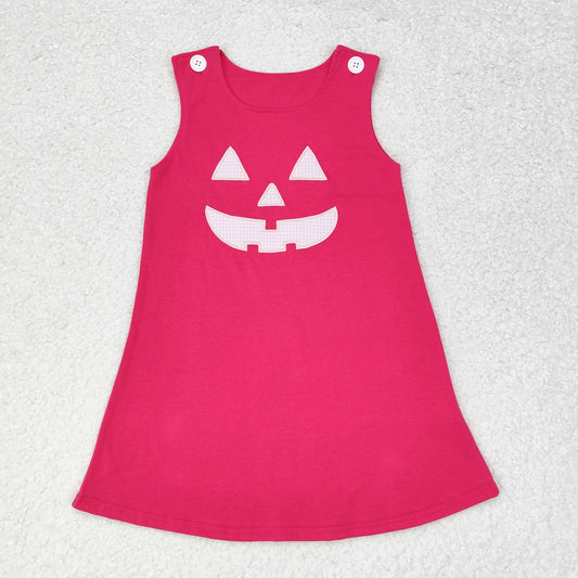 GSD1361 NO MOQ Halloween Smiley face red sleeveless dress western clothes