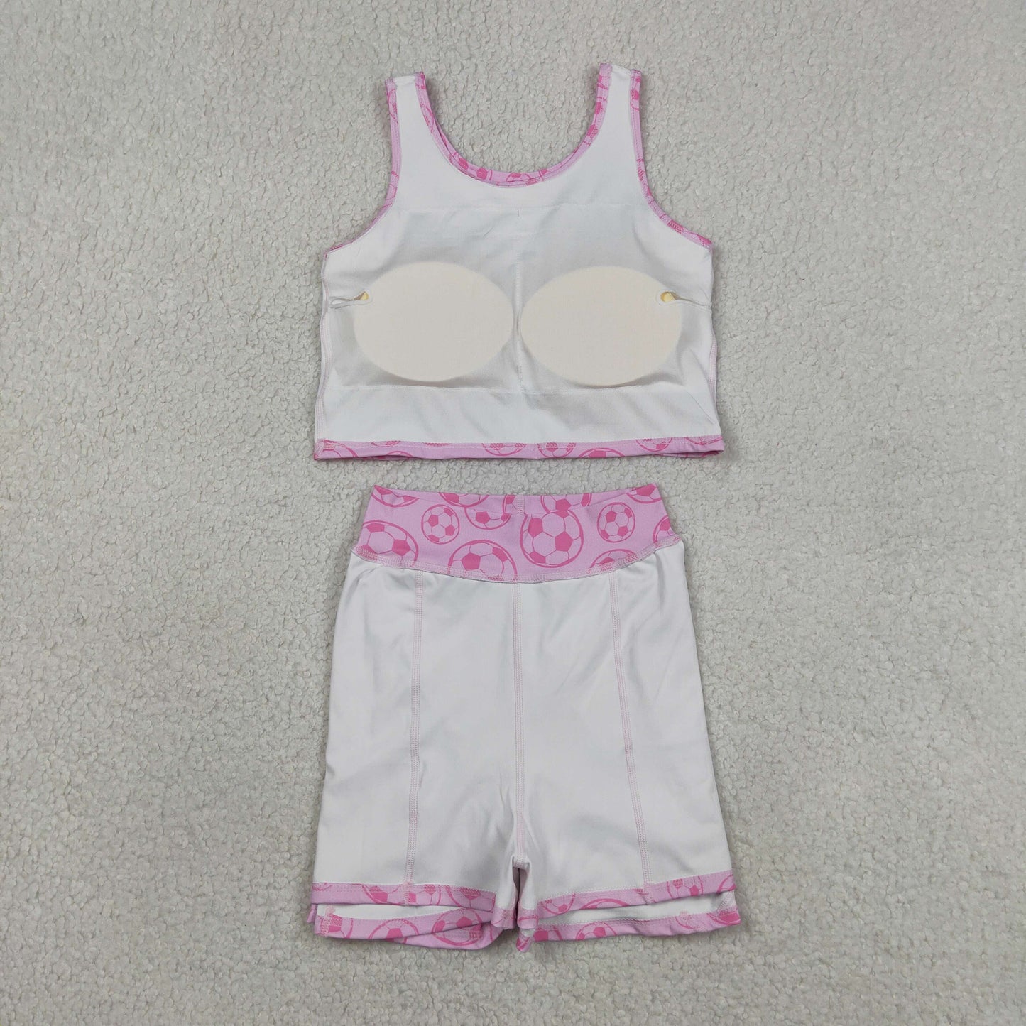 NEW GSD1468 GO TEAM Yoga Wear Football Pure Rose Pink Sleeveless Skirts Shorts Girls Sets 202604 RTS