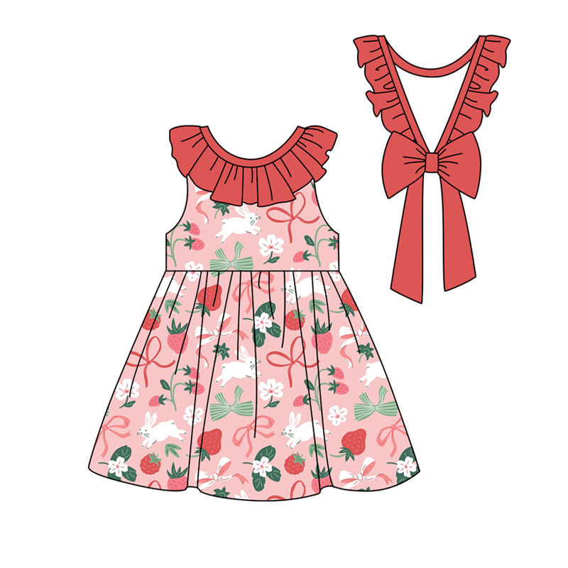 Preorder GSD1828 rabbits flower Easter boutique Outfit Girl boutique dress 202501