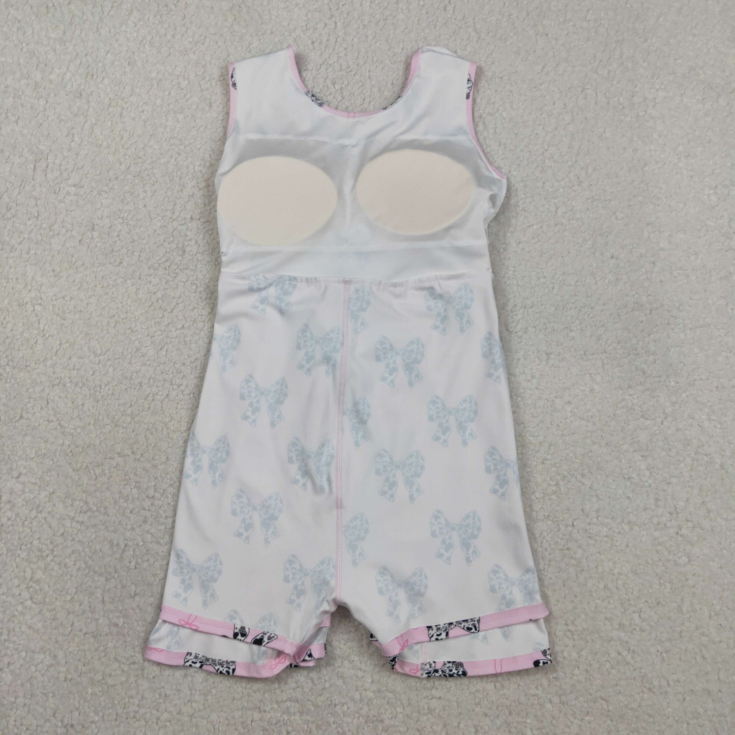 NEW GSD1853 Cow Print Bows Pink Sleeveless Yoga Dresses for Girls 202601 RTS