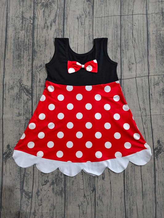 NO MOQ Preorder GSD2037 Black sleeveless red dot lace dresses for Girls 202603