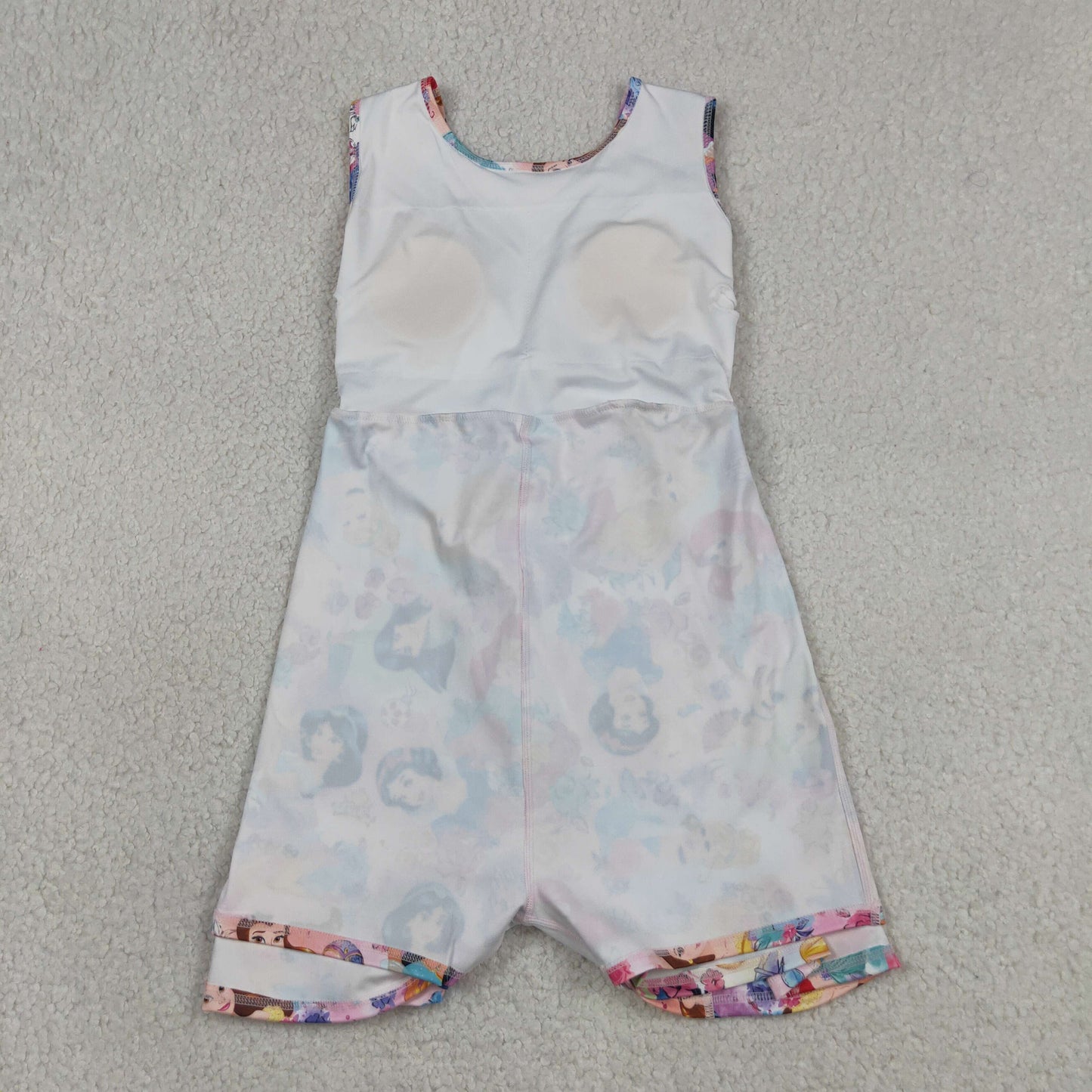New GSD2136 Cartoon Disney Princess Pattern Pink Flower Sleeveless Yoga Dresses for Girls 202605 RTS
