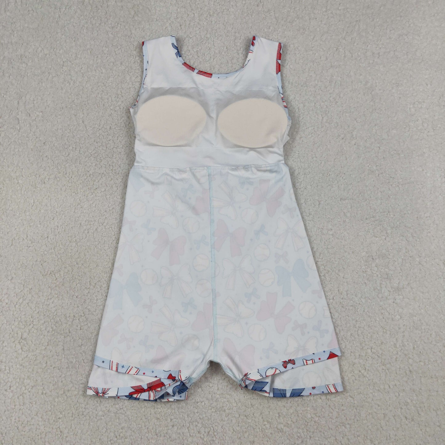 NEW GSD2150 4th of July Red Blue Baseball Bows Star Yoga Sleeveless Dresses for Girls 202604 RTS