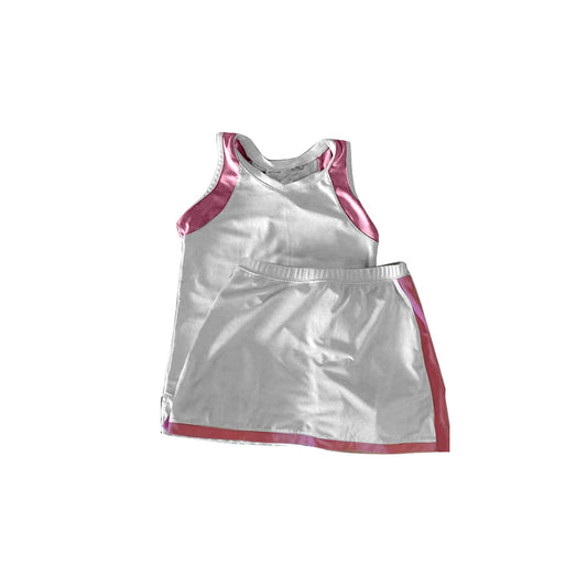 preorder GSD2241 Yoga outfit Red White Sleeveless top skirts shorts 2 pieces set Girls Boutique outfit 202503