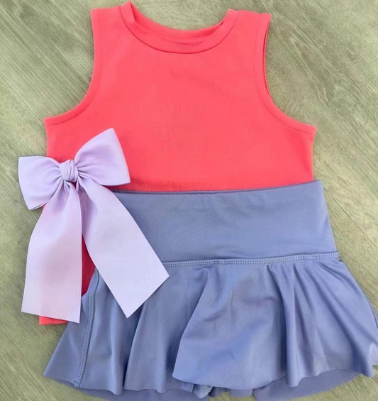preorder GSD2242 Yoga outfit Red Sleeveless top Blue Purple skirts shorts 2 pieces set Girls Boutique outfit 202503