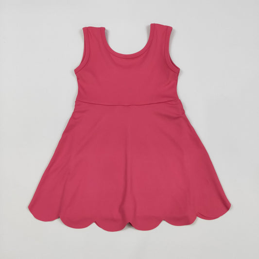 GSD2352 Yoga outfit Pure Rose Red Sleeveless Dress Girls Clothes 202505 RTS