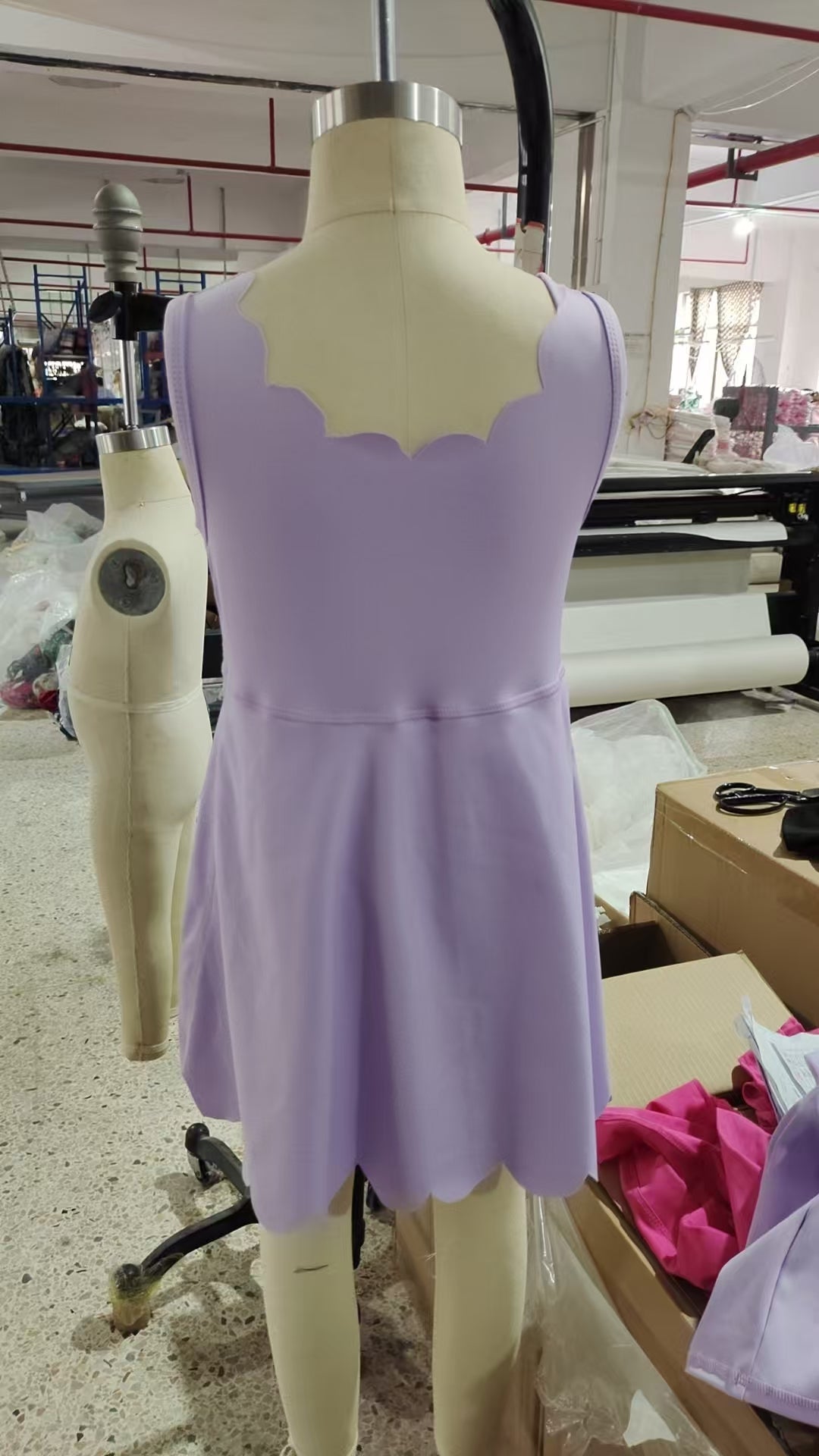 GSD2372 Pure Purple Sleeveless Yoga Dress Boutique Girls Clothes 202505 RTS