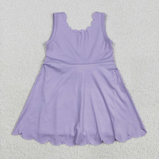 GSD2372 Pure Purple Sleeveless Yoga Dress Boutique Girls Clothes 202505 RTS