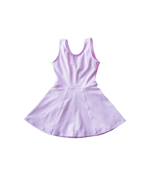 Preorder GSD2429 Light Purple Sleeveless Yoga Dress Shorts Girls Boutique Clothes 202503