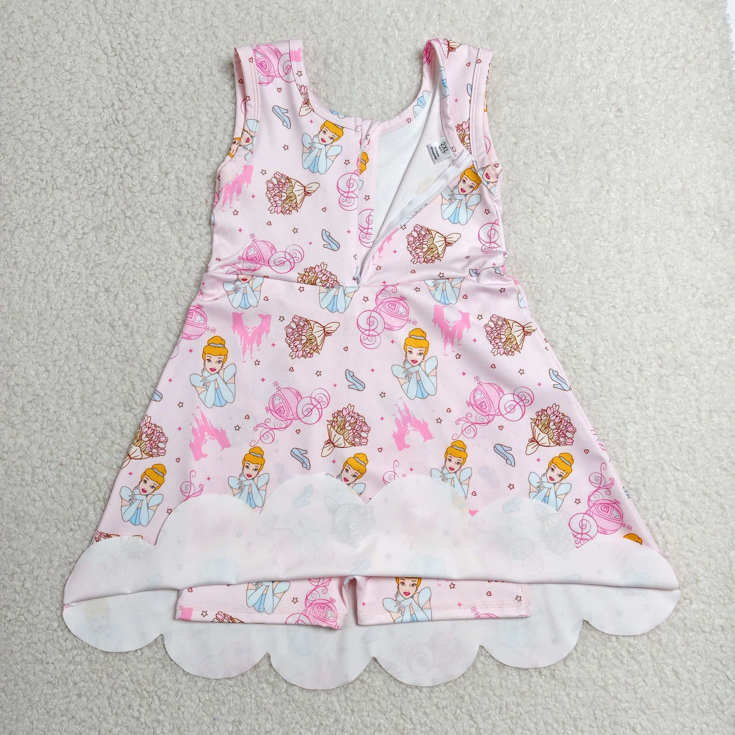 GSD2489 Kids Yoga Dress Pumpkin Car Princess Pink Sleeveless Dress Girls Boutique Clothes 202606 RTS