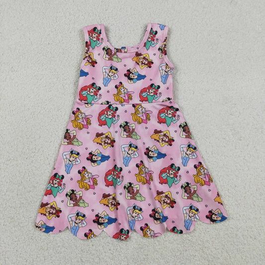 GSD2491 Kids Yoga Dress Disney Princess Pink Sleeveless Dresses for Girls 202605 RTS