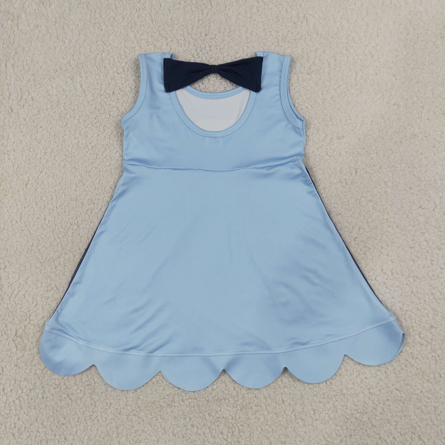 GSD2515 Cartoon Blue Wave Ruffle Sleeveless Dresses for Girls 202607 RTS