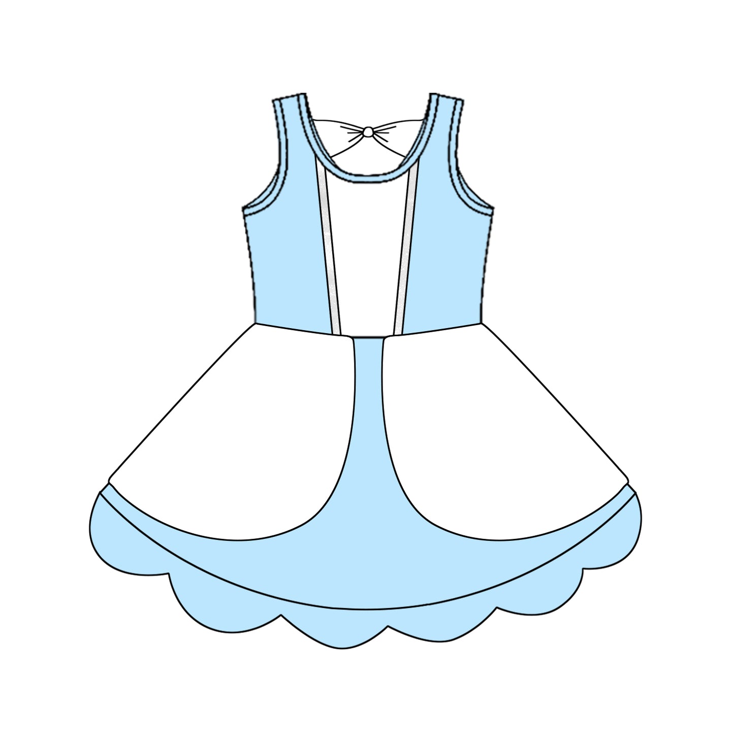 Preorder GSD2517 Bluey blue white sleeveless dress Girls Boutique Summer clothes 202504