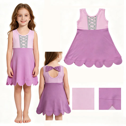 GSD2518 Pink Purple Sleeveless Dresses for Girls 202607 RTS